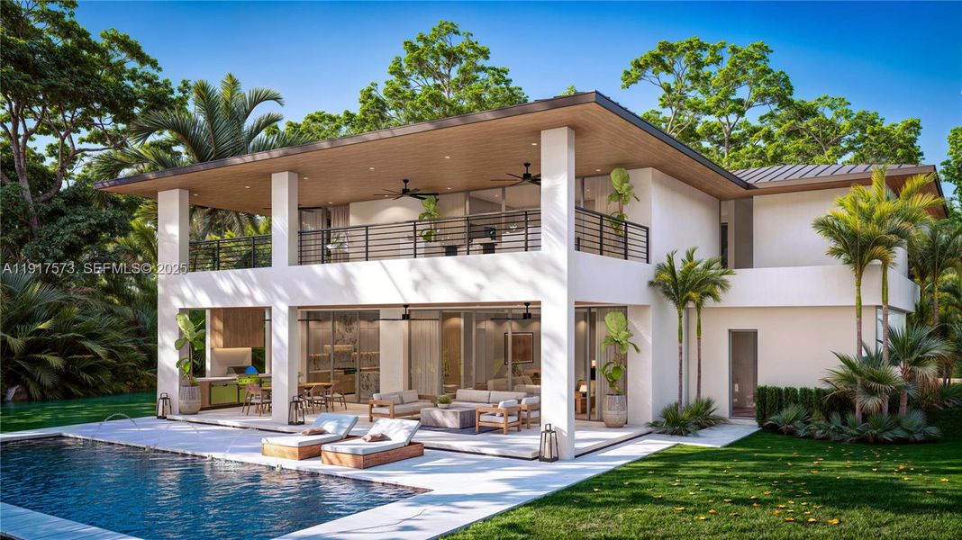 Exterior details and patio area of a home in , South Miami (Image 3).