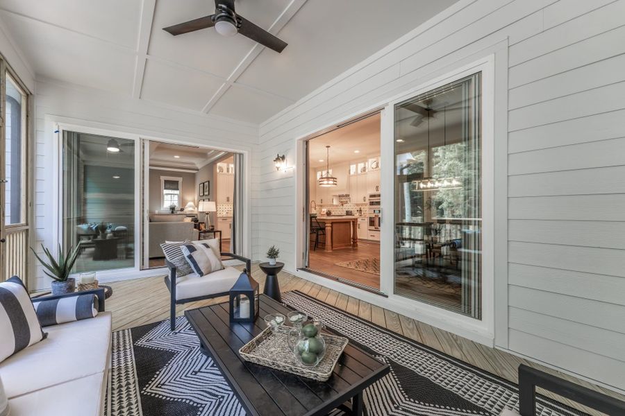 23. HHHunt Homes Crawford- Screened Porch with access points from Kitchen and Living Room