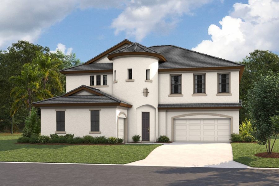 Representative exterior photo of a completed home built from the Madeira III by Homes by WestBay in Pasadena Ridge, Pasadena Hills, FL (Image 2).