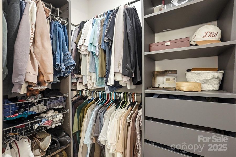 His/Her Walk-In Closet with Organization