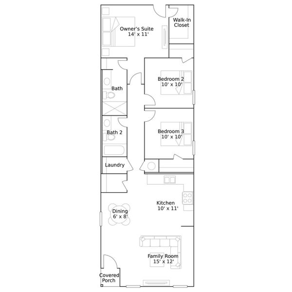 2D floor plan layout of this home in Santa Fe Village, Cleveland, TX (Image 2). 2D floor plan layout of this home in Santa Fe Village, Cleveland, TX (Image 2).