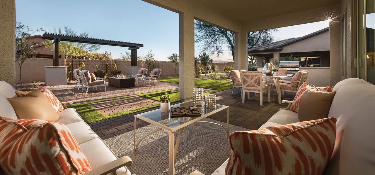 Representative exterior details of a home built from the Reva by Robson Resort Communities in Robson Ranch Arizona, Eloy (Image 3).