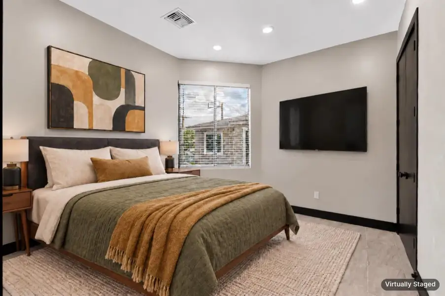 Virtually staged bedroom