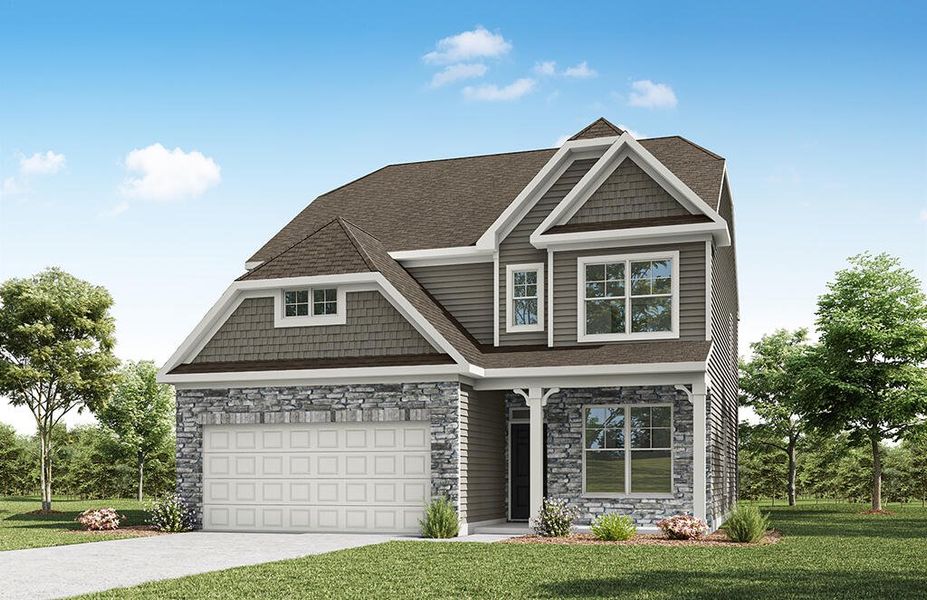 Representative exterior photo of a completed home built from the Oxford by Eastwood Homes in Ferry Grove, Lexington, SC (Image 9).