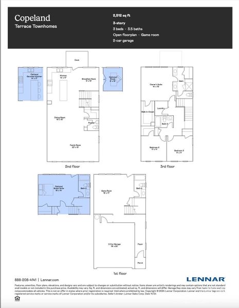 2D floor plan layout of this home in Village of Waxhaw, Waxhaw, NC (Image 1).
