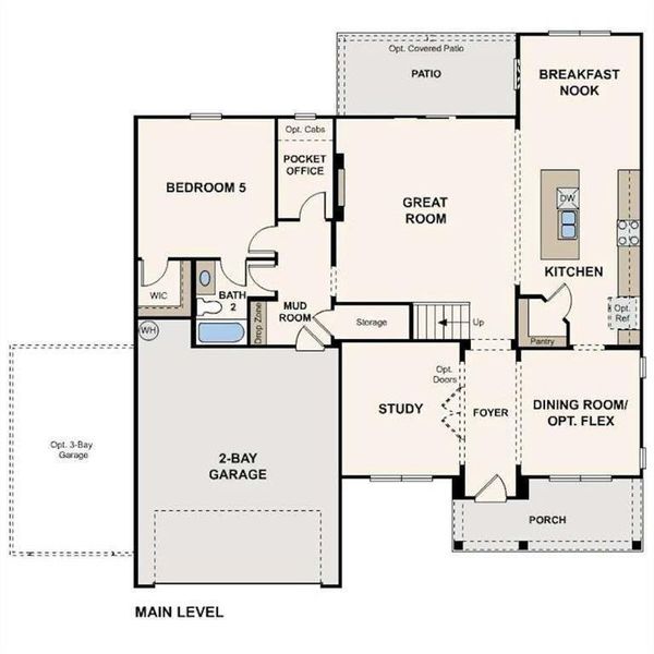 2D floor plan layout of this home in The Estates at Gainesville Township, Gainesville, GA (Image 5).