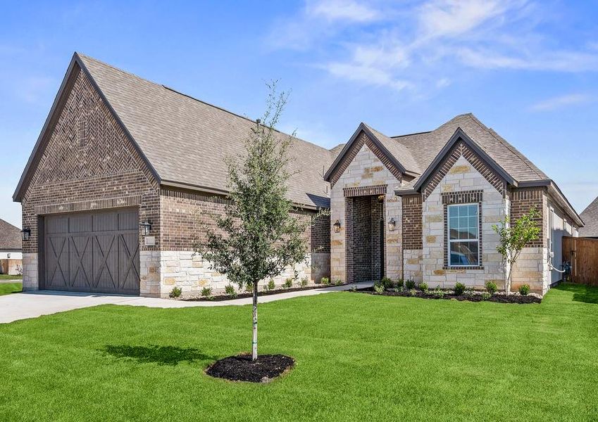 Angled exterior of the stunning Denham plan with an inviting porch.