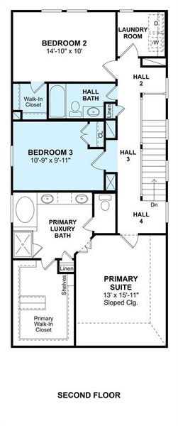 The Naples floor plan by K. Hovnanian Homes. 2nd Floor shown. *Prices, plans, dimensions, features, specifications, materials, and availability of homes or communities are subject to change without notice or obligation.