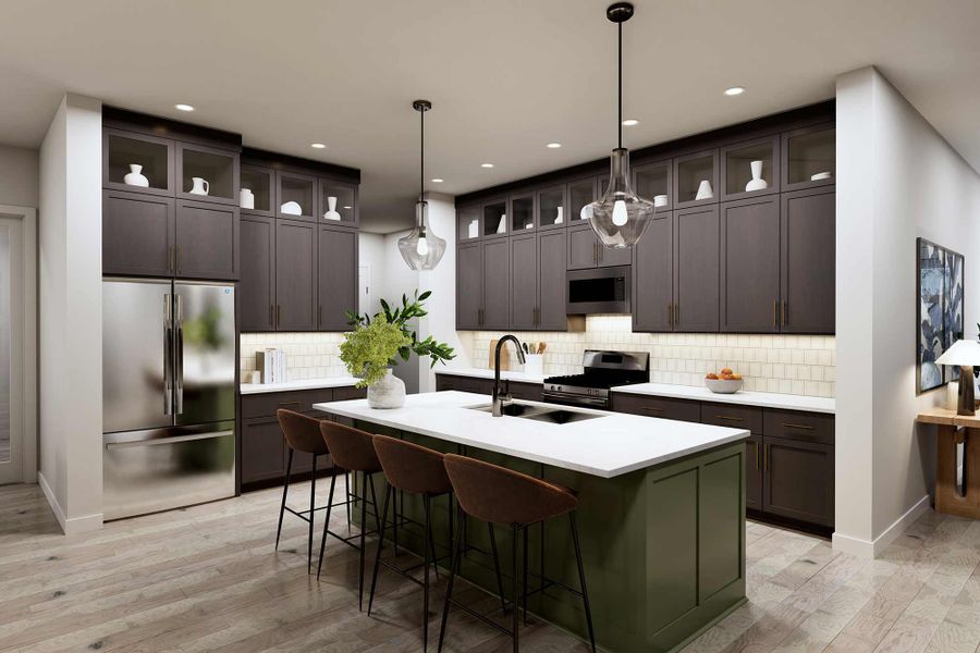 Representative furnished interior of a home built from the The Brunsville by David Weekley Homes in Beacon Point at Lago Mar - Overlook Collection, Texas City (Image 4).
