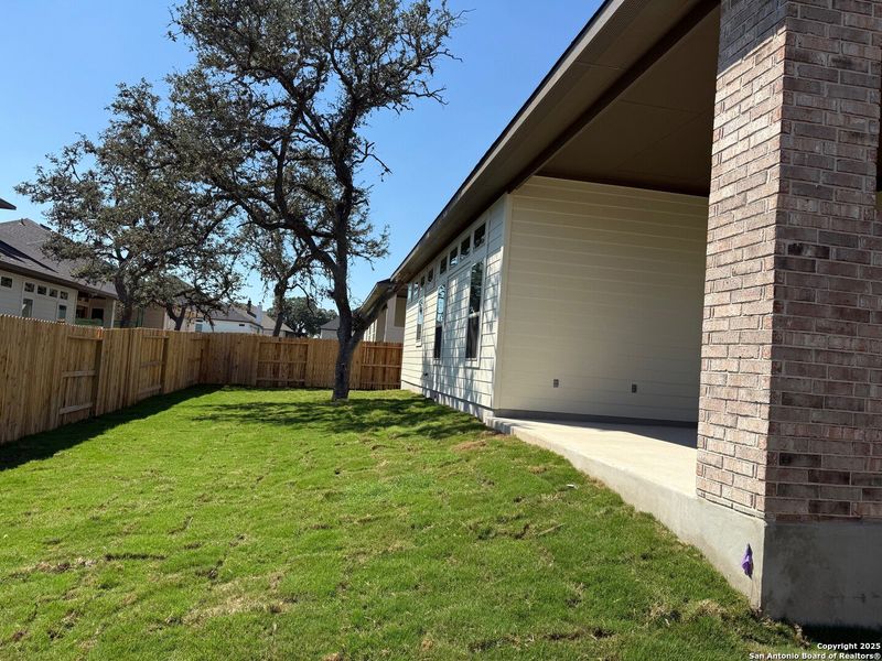 Exterior details and patio area of a home in Mesa Western, Cibolo (Image 22).
