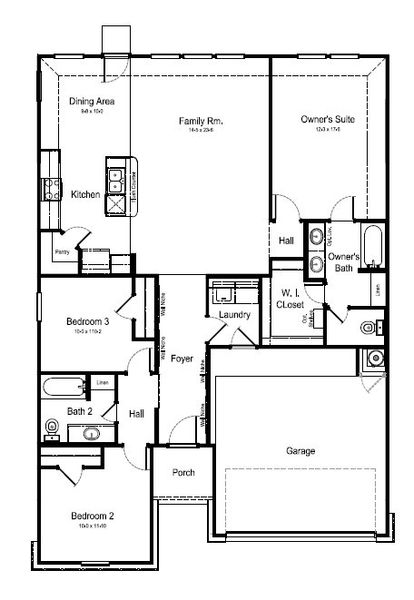 Bastrop floorplan shown with enhanced living areas. Bastrop floorplan shown with enhanced living areas.