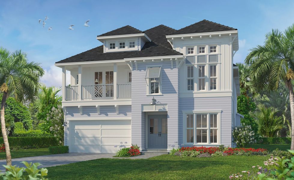 Representative exterior photo of a completed home built from the Vista Costera by ICI Homes in Veranda Bay, Flagler Beach, FL (Image 5). Representative exterior photo of a completed home built from the Vista Costera by ICI Homes in Veranda Bay, Flagler Beach, FL (Image 5).