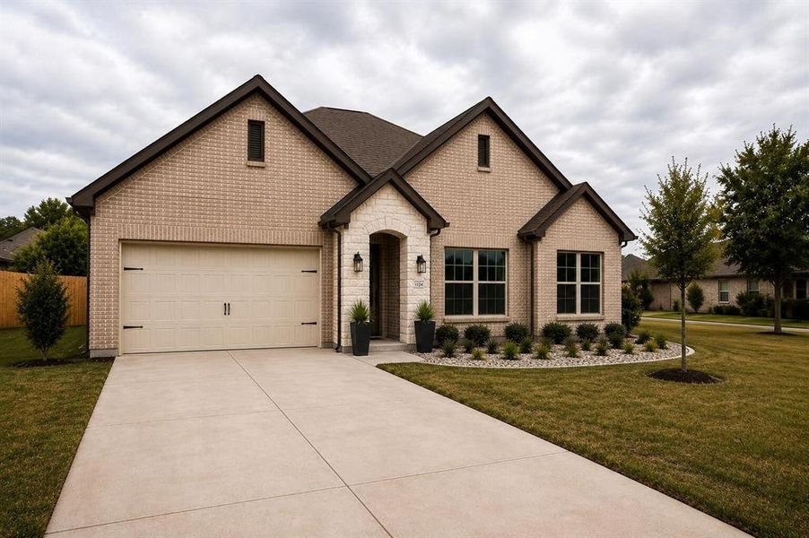 Front exterior of a new home in , Sherman, TX, highlighting curb appeal (Image 2). Front exterior of a new home in , Sherman, TX, highlighting curb appeal (Image 2).