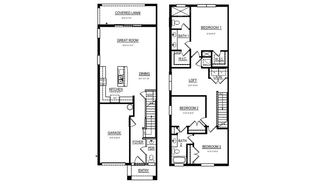 2D floor plan layout of this home in Sanctuary at Citrus Park Townhomes, Tampa, FL (Image 5). 2D floor plan layout of this home in Sanctuary at Citrus Park Townhomes, Tampa, FL (Image 5).