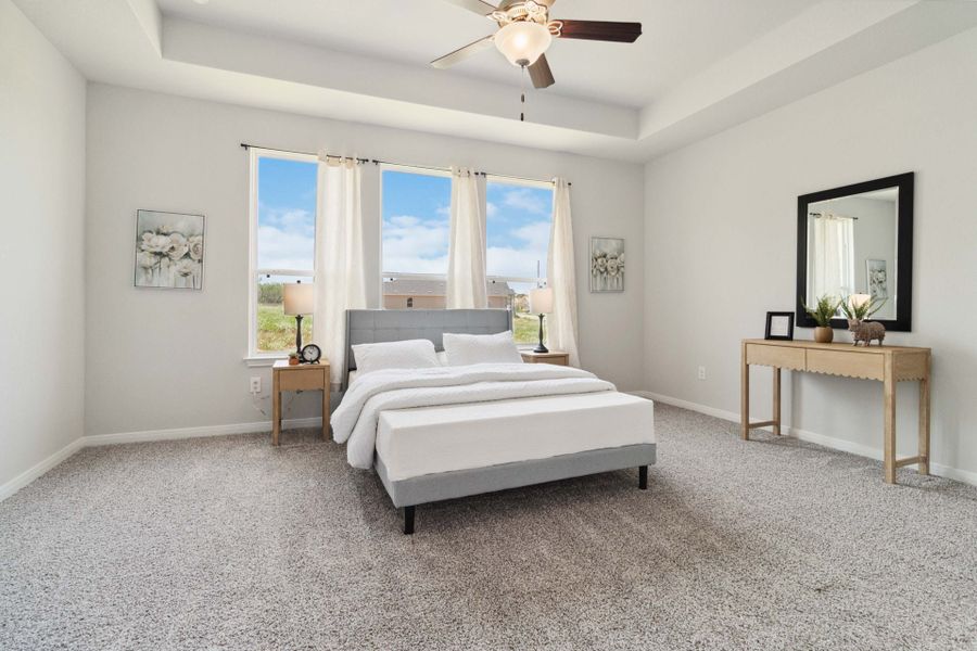 Virtually staged representation of the floor plan. Actual home features, colors, and details may vary.