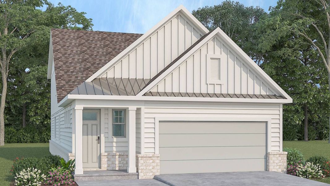 Representative exterior photo of a completed home built from the BALDWIN by D.R. Horton in The Village at Sandy Plains, Marietta, GA (Image 19).