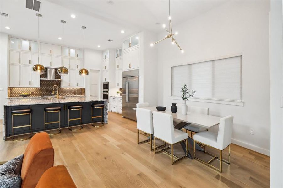 The kitchen and dining room.