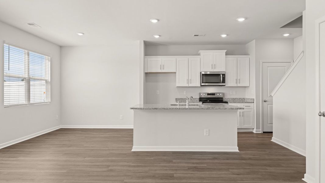 Furnished interior view inside a new home in Rushing Waters Townhomes, North Augusta (Image 6). Furnished interior view inside a new home in Rushing Waters Townhomes, North Augusta (Image 6).