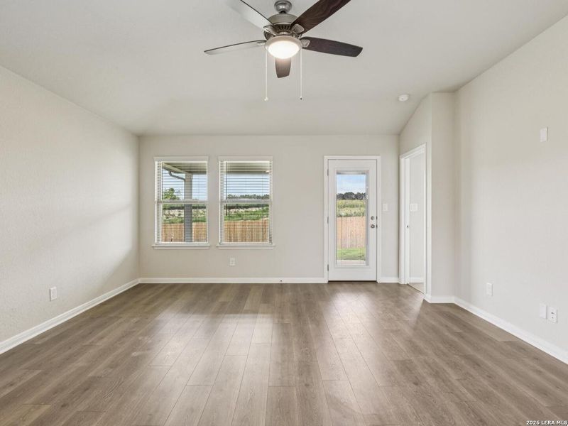 Spacious, unfurnished interior of a new home in Legendary Trails - Classic Series, Cibolo (Image 15). Spacious, unfurnished interior of a new home in Legendary Trails - Classic Series, Cibolo (Image 15).