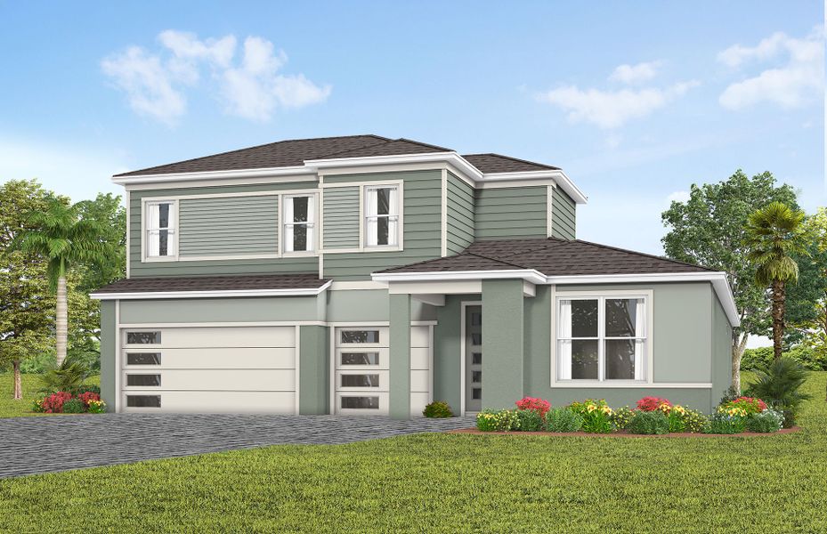 Representative exterior photo of a completed home built from the Mahogany Grand by Pulte Homes in Lakehaven Estates, Clermont, FL (Image 1). Representative exterior photo of a completed home built from the Mahogany Grand by Pulte Homes in Lakehaven Estates, Clermont, FL (Image 1).