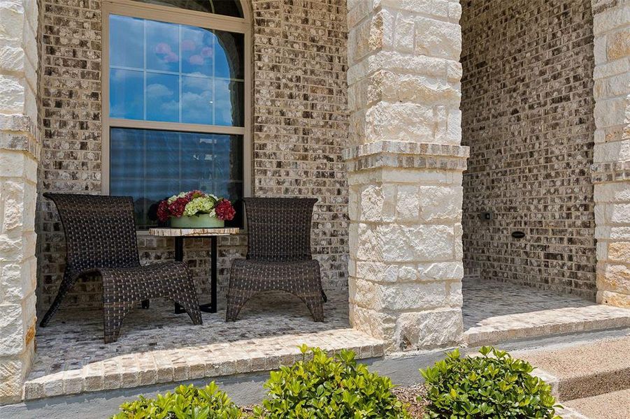 Exterior details and patio area of a home in Elements at Viridian - Garden Series, Arlington (Image 4).