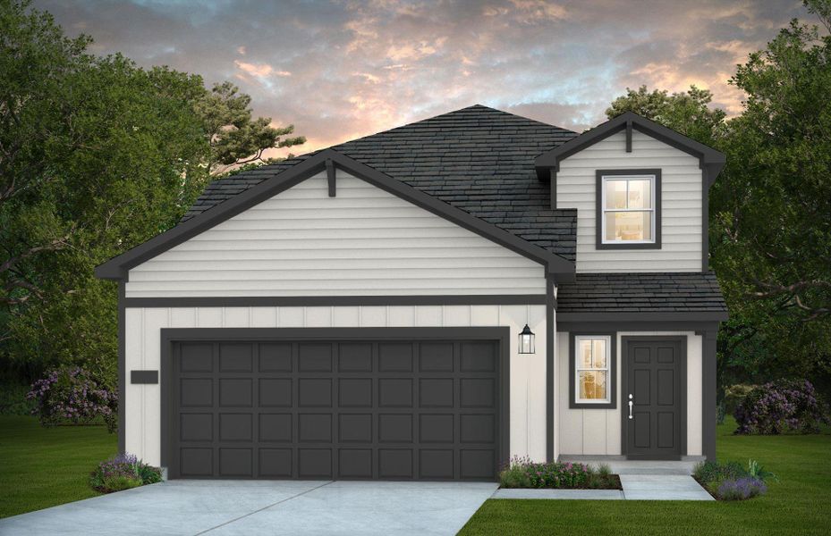 Front exterior of a new home in Decker Farms, Magnolia, TX, highlighting curb appeal (Image 2).