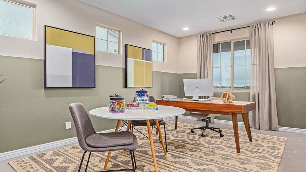 Representative furnished interior of a home built from the Harlow by Taylor Morrison in Discovery Collection at Verrado, Buckeye (Image 24). Representative furnished interior of a home built from the Harlow by Taylor Morrison in Discovery Collection at Verrado, Buckeye (Image 24).