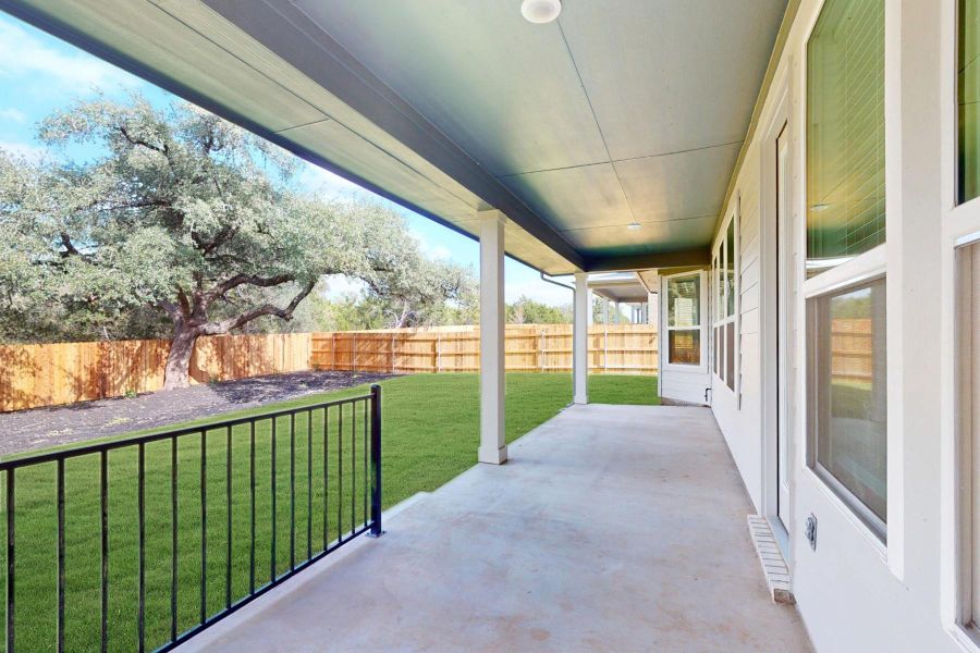 Exterior details and patio area of a home in Edgewood, Leander (Image 22).