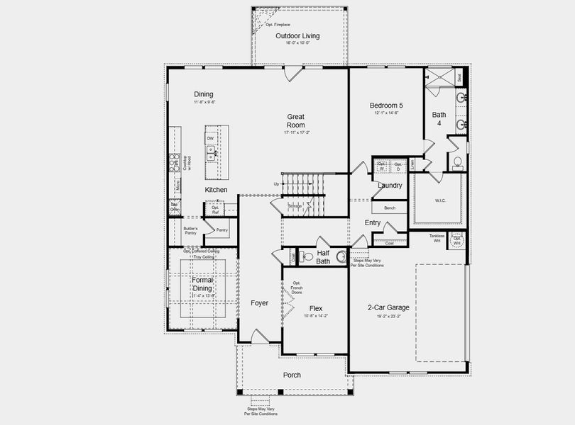 2D floor plan layout for the Tuscany by Taylor Morrison in Wayt Farm, Cumming, GA (Image 4).