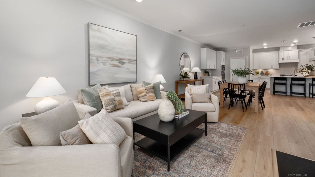 Furnished interior view inside a new home in The Courtyards at Oak Grove, Durham (Image 15).