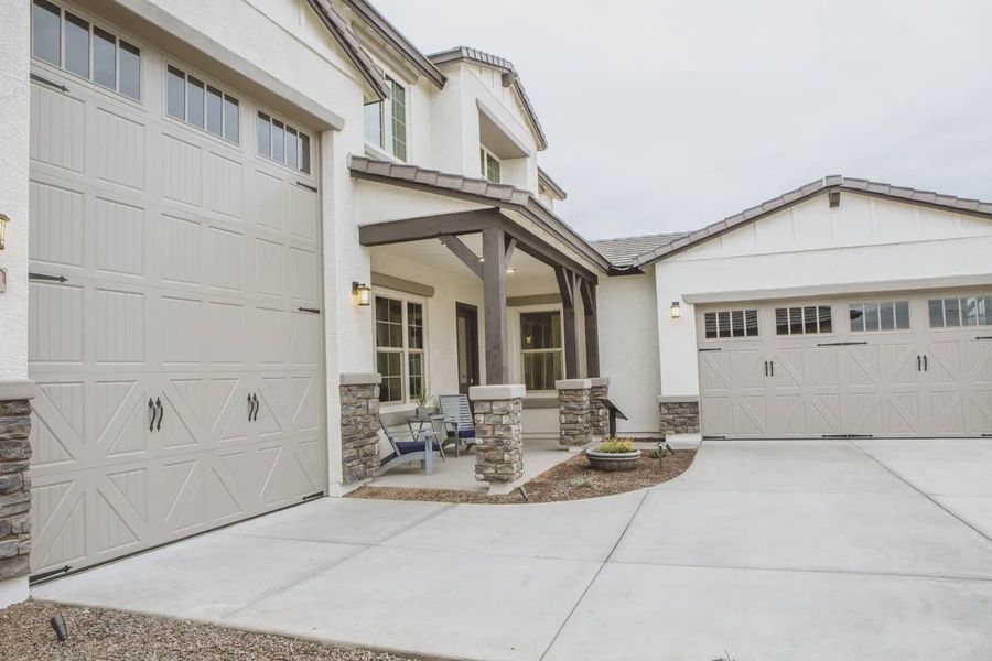 Exterior details and patio area of a home in Valencia at Granite Vista, Waddell (Image 4).