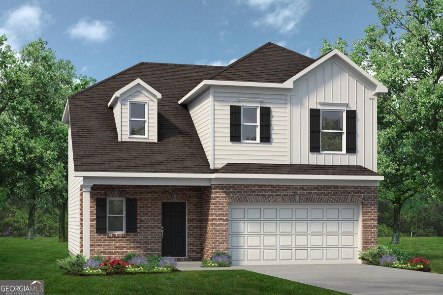 Front exterior of a new home in Avalon, Perry, GA, highlighting curb appeal (Image 1). Front exterior of a new home in Avalon, Perry, GA, highlighting curb appeal (Image 1).