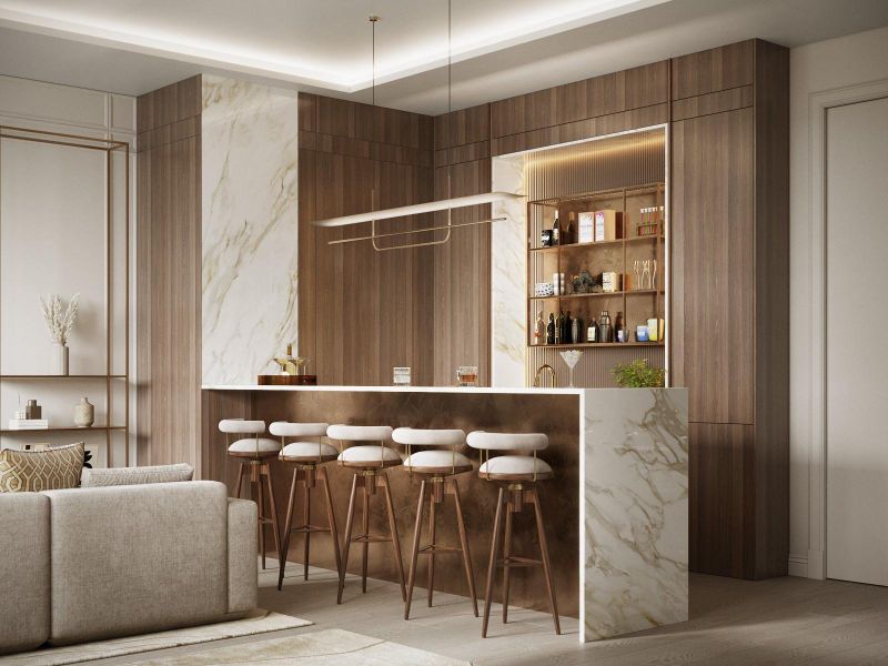 Furnished interior view inside a new home in , Fort Lauderdale (Image 3).