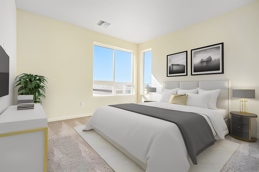 Representative furnished interior of a home built from the Vyktorea II by Lokal Homes in Gateway Commons, Denver (Image 8).