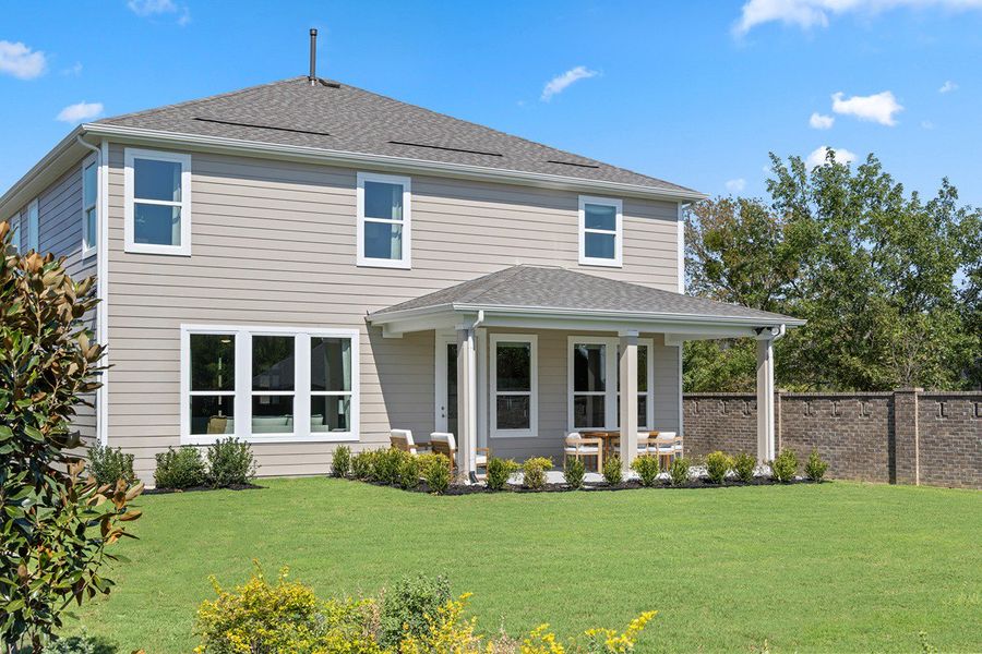 Representative exterior details of a home built from the 2444 Modeled by KB Home in Eagle Creek, Denton (Image 3).