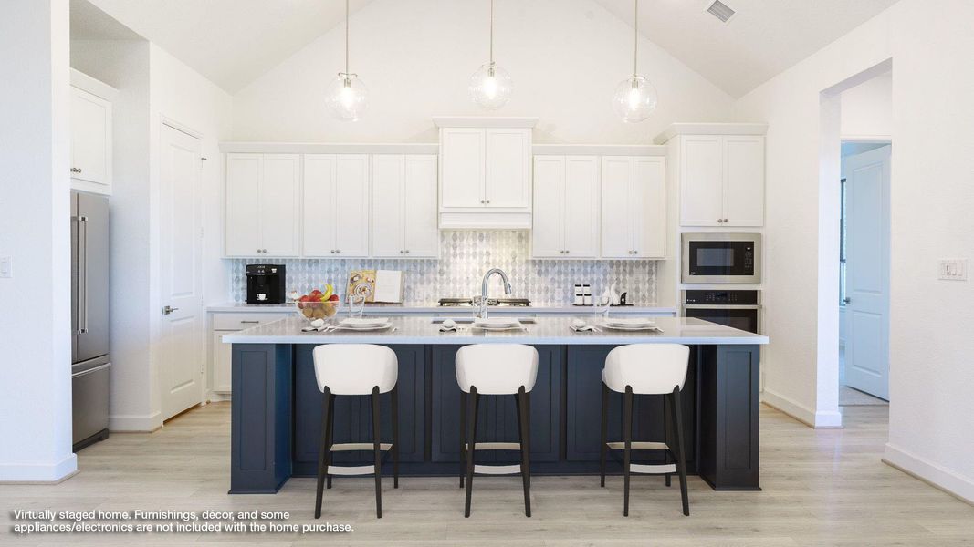 Furnished interior view inside a new home in Lariat 60', Liberty Hill (Image 4). Furnished interior view inside a new home in Lariat 60', Liberty Hill (Image 4).