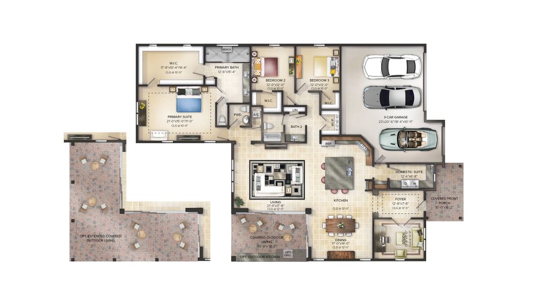 2D floor plan layout of this home in Twin Lakes, St. Cloud, FL (Image 4). 2D floor plan layout of this home in Twin Lakes, St. Cloud, FL (Image 4).