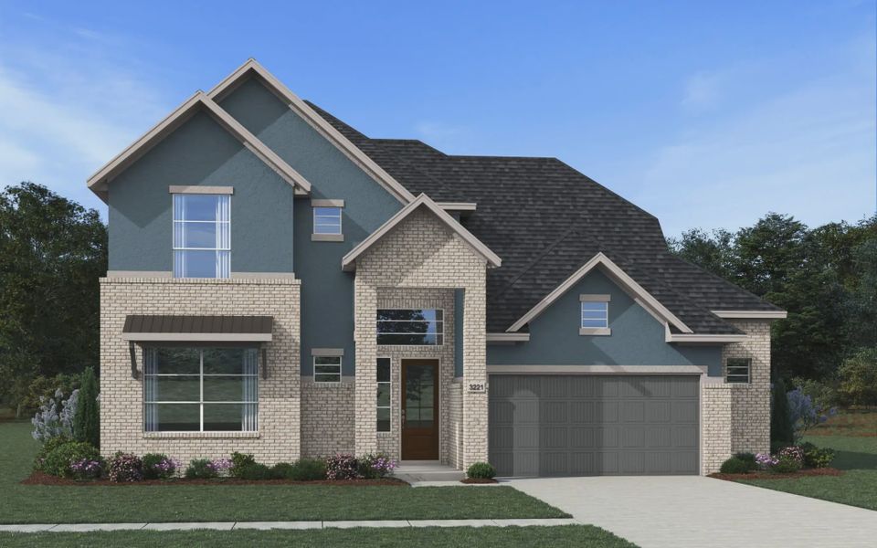 Representative exterior photo of a completed home built from the Rivers by Chesmar Homes in Prominence 60's, San Antonio, TX (Image 10). Representative exterior photo of a completed home built from the Rivers by Chesmar Homes in Prominence 60's, San Antonio, TX (Image 10).