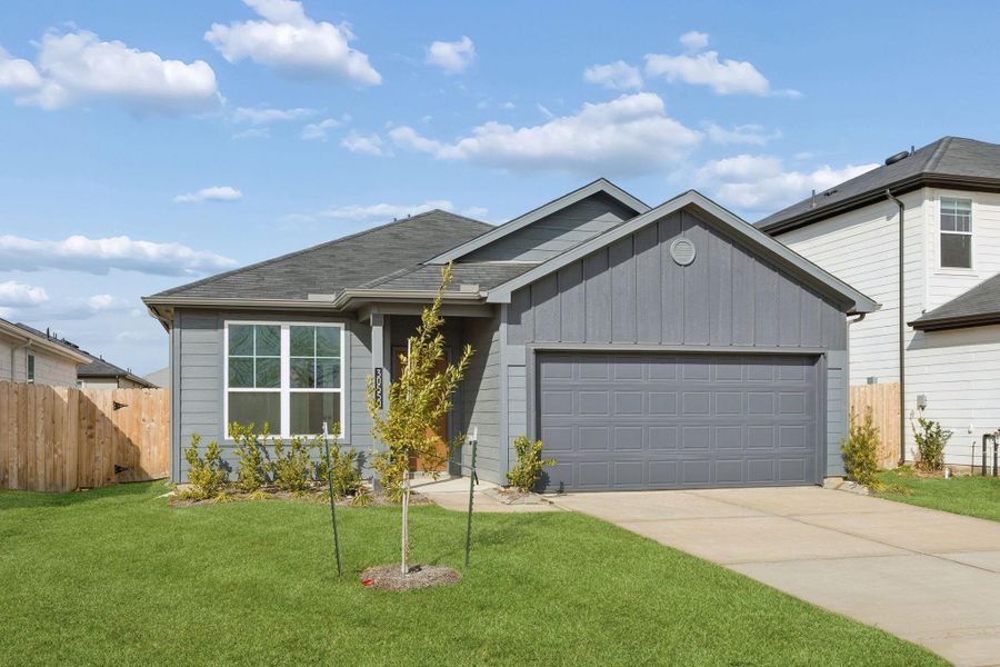 Front exterior of a new home in Stokesbury, Waller, TX, highlighting curb appeal (Image 22).