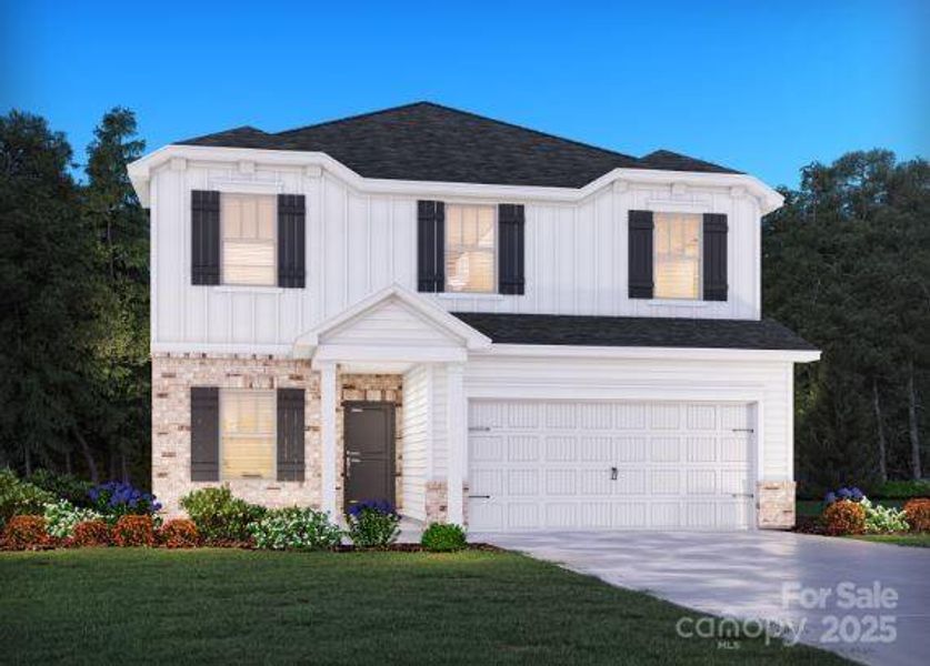 Front exterior of a new home in Harper Landing, Stanley, NC, highlighting curb appeal (Image 1). Front exterior of a new home in Harper Landing, Stanley, NC, highlighting curb appeal (Image 1).