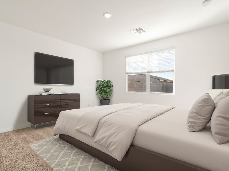 Virtual Rendering of Bedroom in Sawyer Floorplan