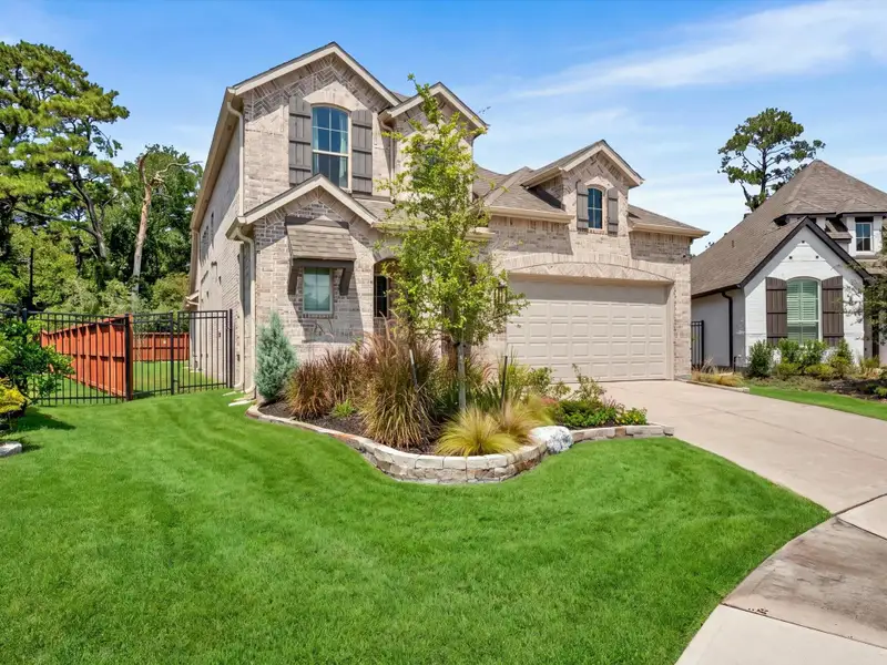Large side yards on both sides of home. Private and serene backyard