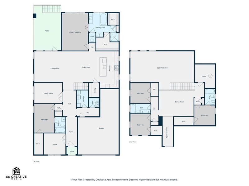 2D floor plan layout of this home in Wolf Ranch, Georgetown, TX (Image 4).