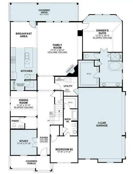 2D floor plan layout of this home in Lone Star Landing, Montgomery, TX (Image 4).