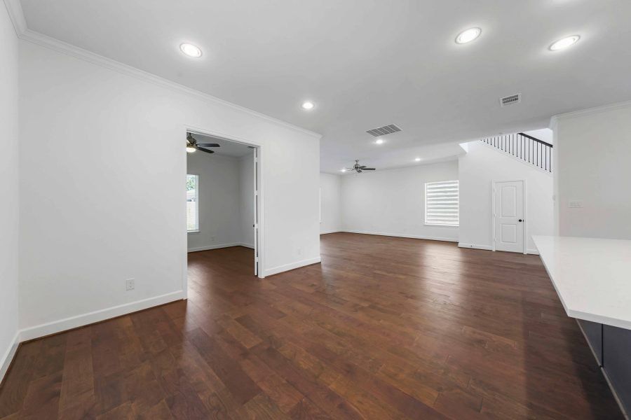 Representative unfurnished interior of a home built from the Warwick by Sandcastle Homes in Sunset Heights, Houston (Image 24). Representative unfurnished interior of a home built from the Warwick by Sandcastle Homes in Sunset Heights, Houston (Image 24).