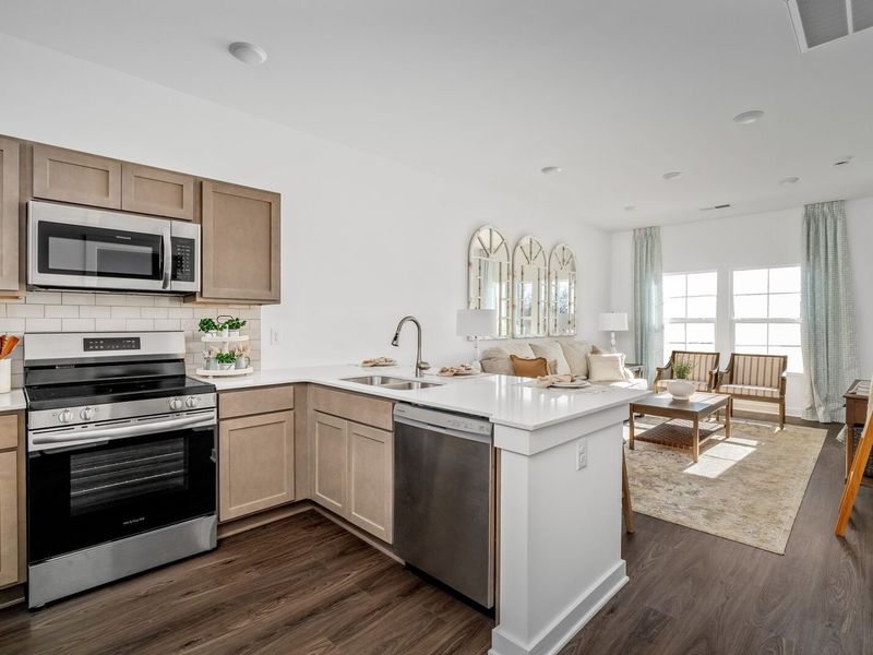 Furnished interior view inside a new home in The Towns at Red River, Gallatin (Image 13). Furnished interior view inside a new home in The Towns at Red River, Gallatin (Image 13).