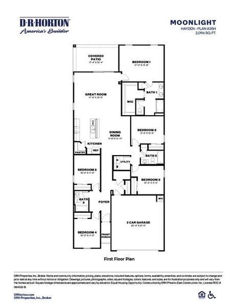 2D floor plan layout of this home in Moonlight, Maricopa, AZ (Image 4).