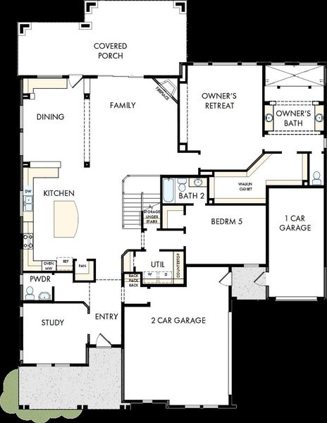 2D floor plan layout of this home in Pecan Square - Estates, Northlake, TX (Image 5).