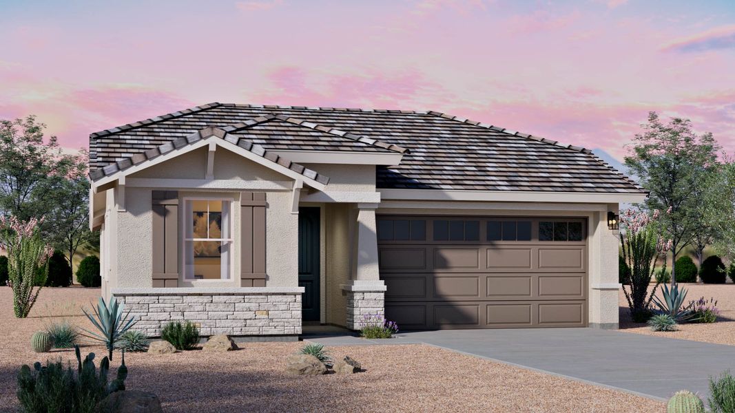Representative exterior photo of a completed home built from the Dune by D.R. Horton in Westpark, Buckeye, AZ (Image 2).
