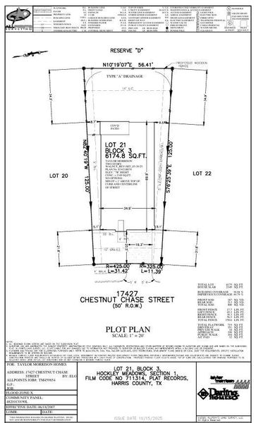 17427 Chestnut Chase Street Preliminary Plot Plan